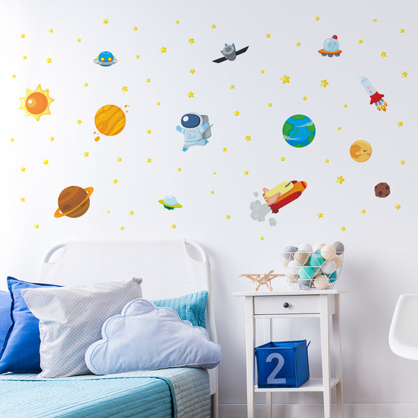 Astronaut in Space Wall Sticker for Kids Room