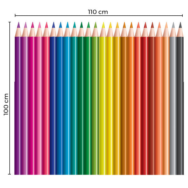 Adesivo de parede infantil com lápis de cor