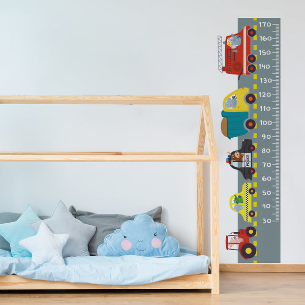 Children's Wall Sticker Ruler Cars