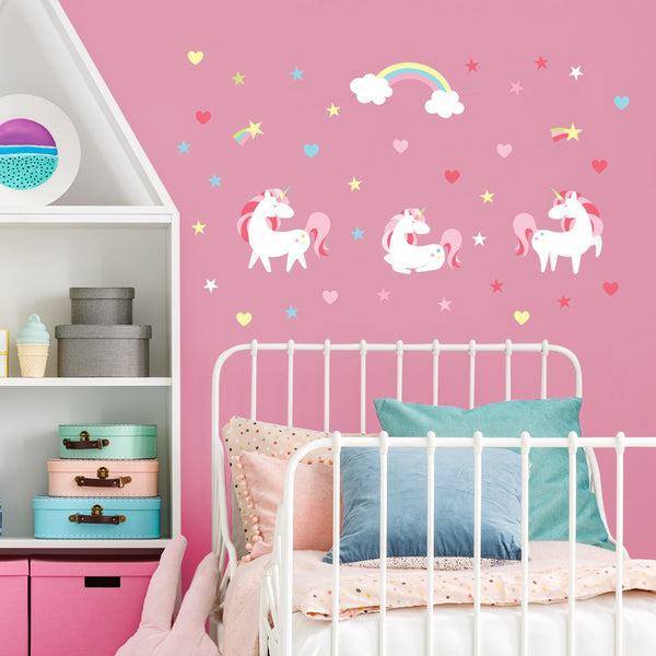 Vinil decorativo unicórnio mágico infantil para quarto