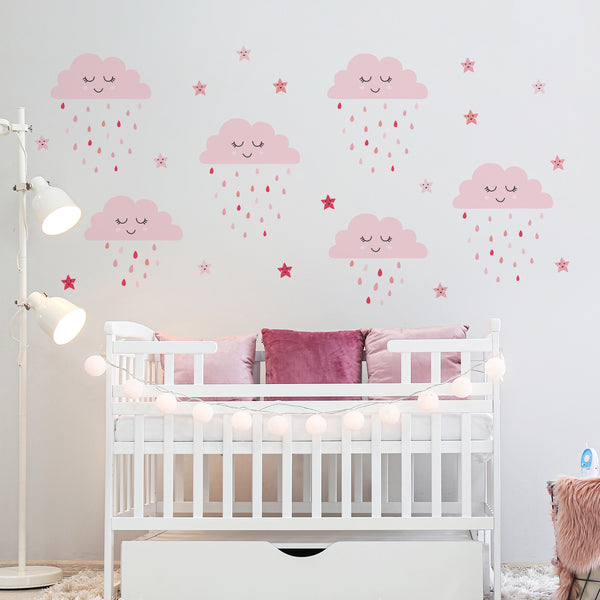 Children's Wall Sticker Pink Rain of Love