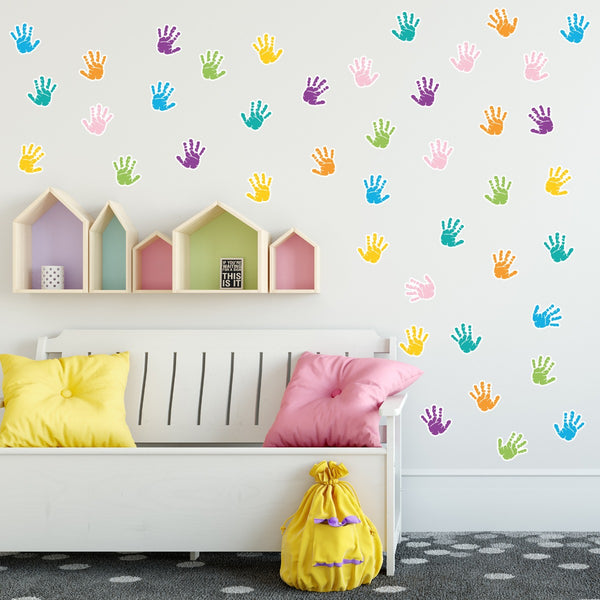 Children's Wall Sticker Coloured Hands 8x9cm 42un