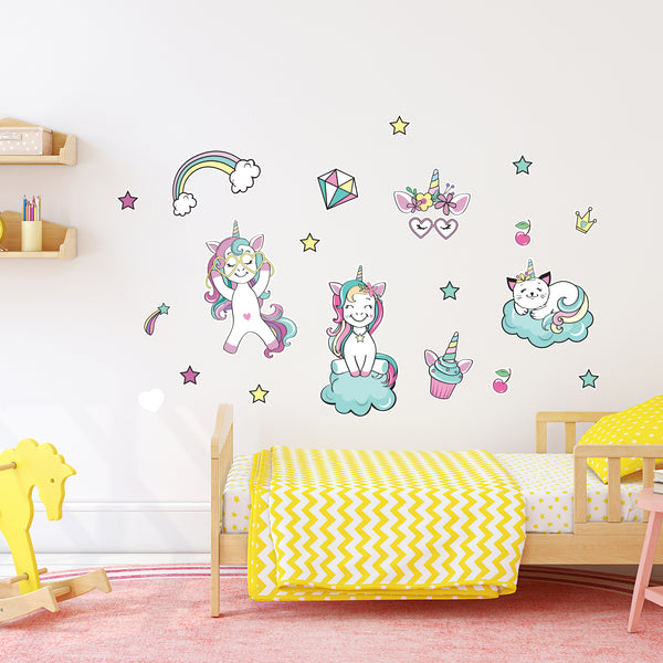 Teen Unicorn Wall Sticker for Girl's Room