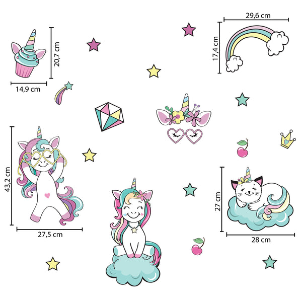 Teen Unicorn Wall Sticker for Girl's Room