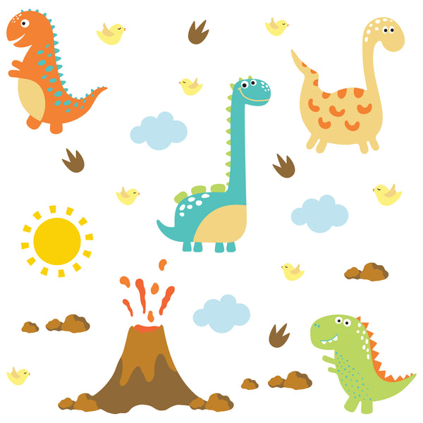 Children's Dinosaur and Volcano Wall Sticker Covers 1m²