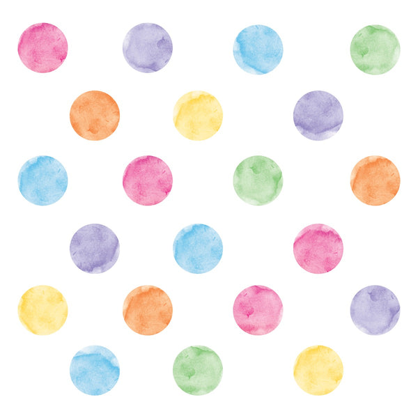 Coloured Watercolour Circles Wall Sticker 4cm 144un