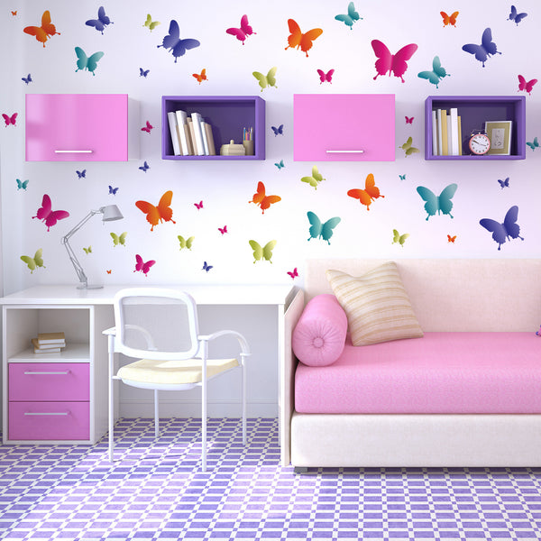 Butterfly Flight Wall Sticker 55 pcs