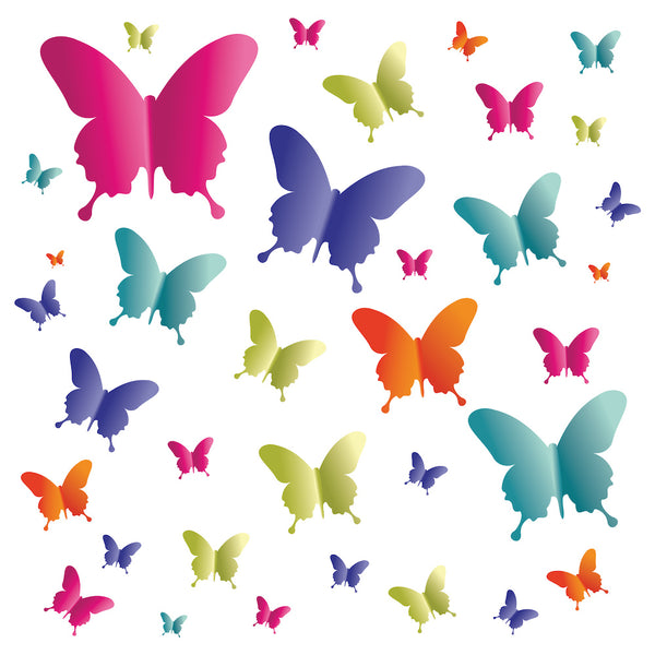 Butterfly Flight Wall Sticker 55 pcs