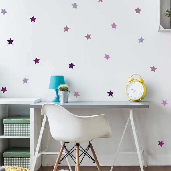 Children's Wall Sticker Purple and Lilac Stars 54un