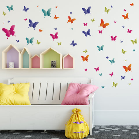 Butterfly Flight Wall Sticker 55 pcs