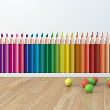 Coloured Pencil Children's Wall Sticker