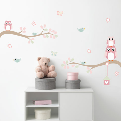Twigs and Owl Baby Wall Sticker