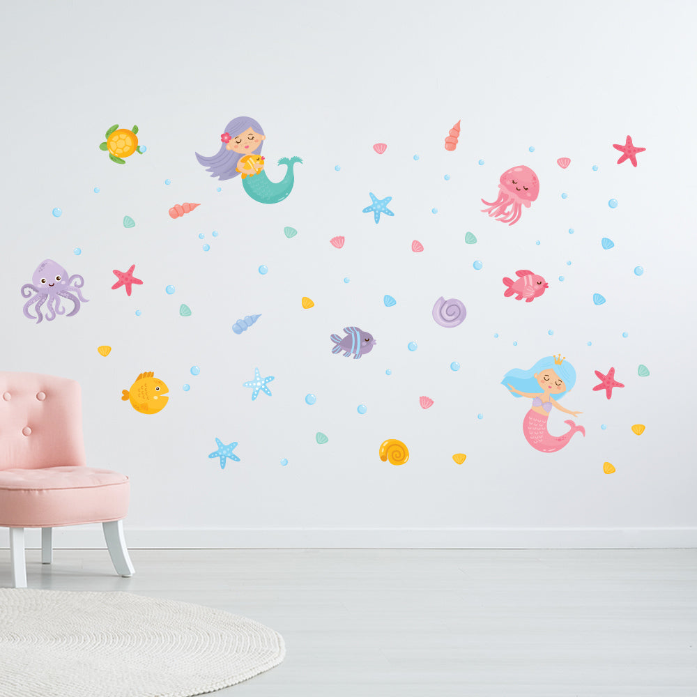 Vinil decorativo sereia infantil