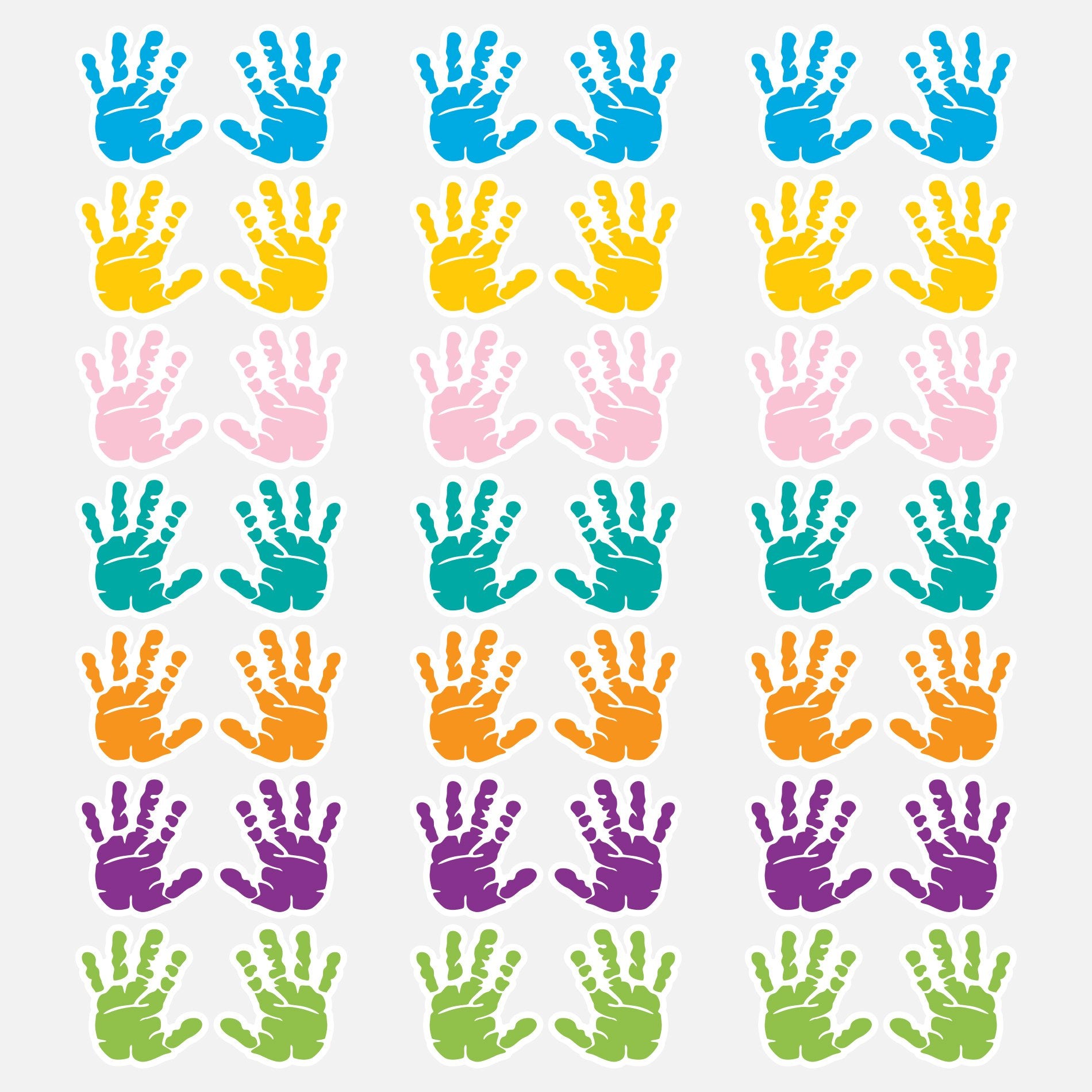 Children's Wall Sticker Coloured Hands 8x9cm 42un