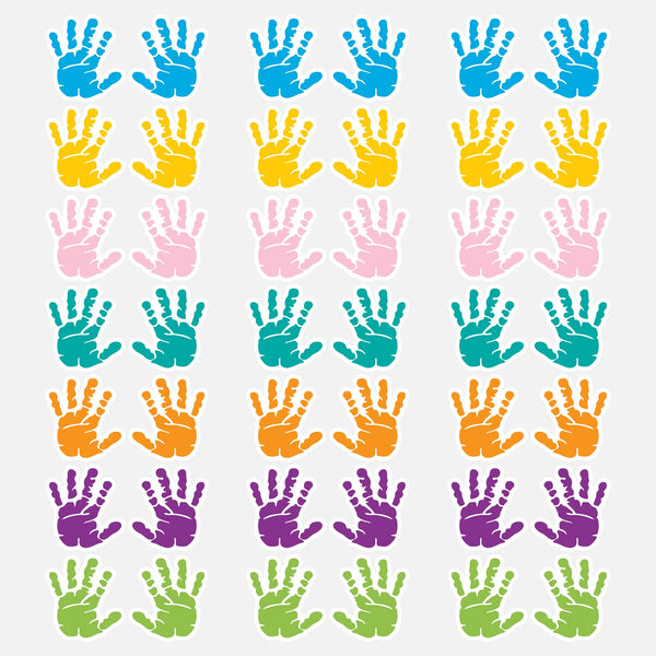 Adesivo de Parede Infantil Mãos Coloridas 8x9cm 42un
