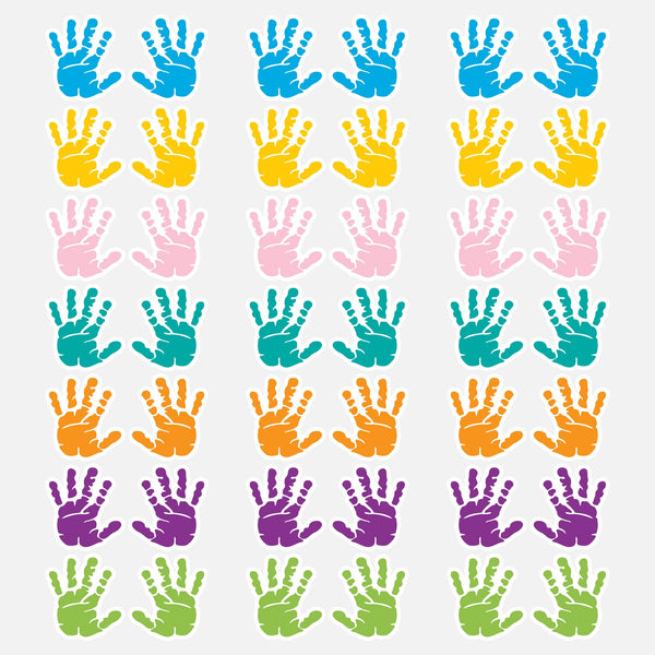 Children's Wall Sticker Coloured Hands 8x9cm 42un