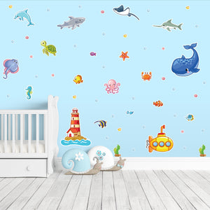 Adesivo de parede infantil Seabed 112 adesivos