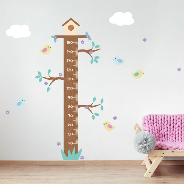 Children's Wall Sticker Ruler Birds 161cm