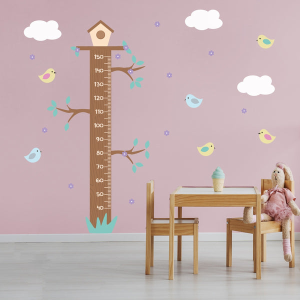 Children's Wall Sticker Ruler Birds 161cm