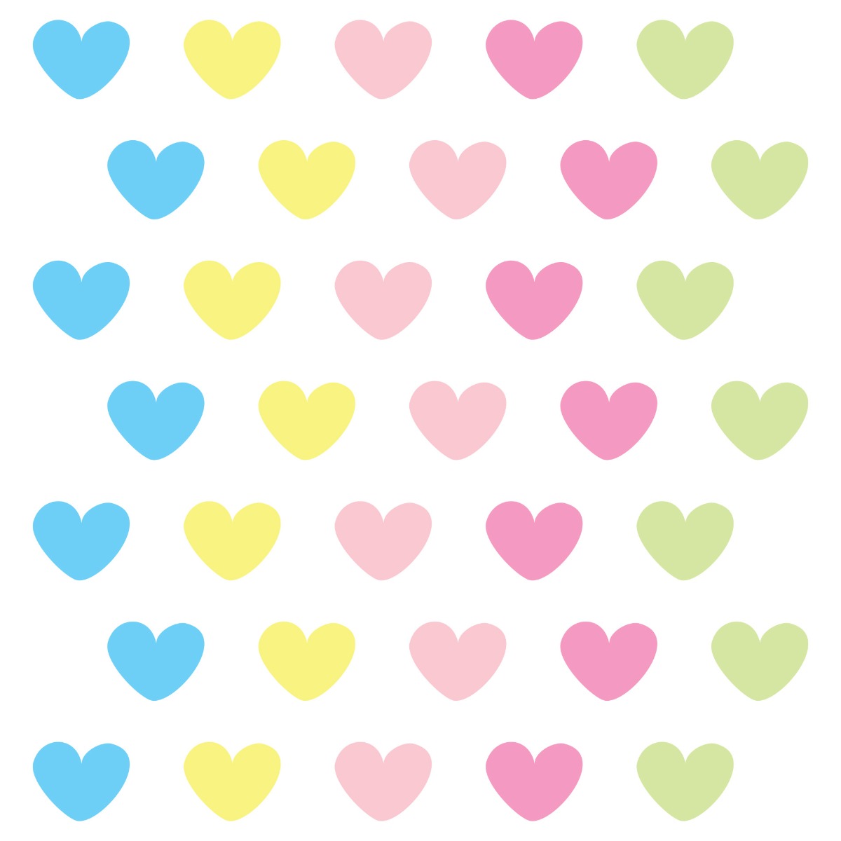 Candy Colours Heart Wall Sticker 55un