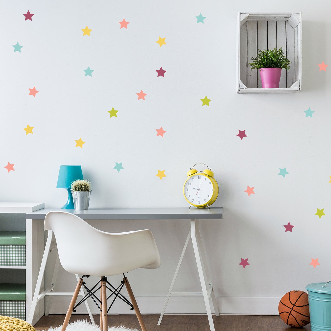 Children's Wall Sticker Coloured Stars 54un